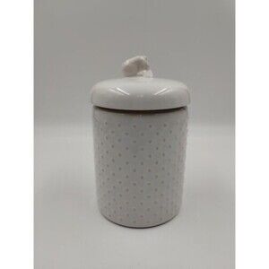 Better Homes & Gardens Earthenware Embossed Swiss Dot Cookie Jar Canister 7"